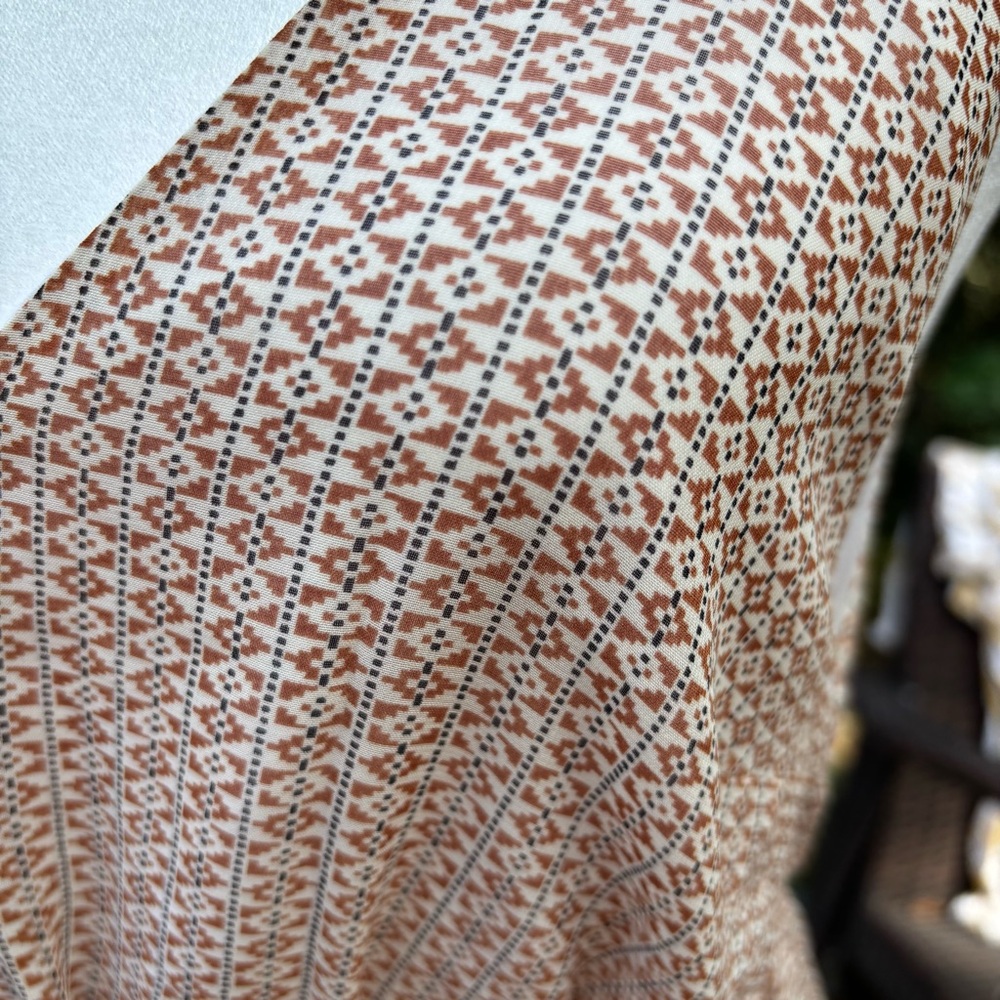 RODEBJER Tan & Black Silk Drapey Sleeveless Dress - Picture 10 of 10